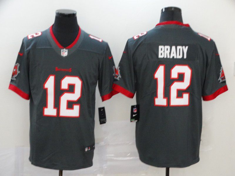 Men Tampa Bay Buccaneers 12 Brady Grey New Nike Limited Vapor Untouchable NFL Jerseys